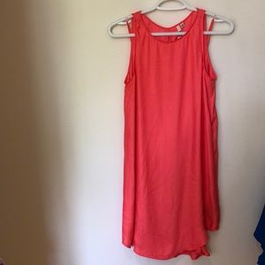 Neon Peach Dress with Slip